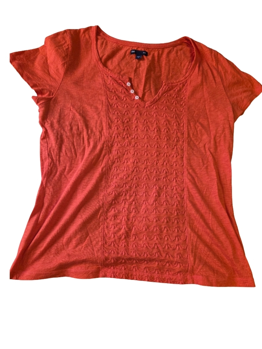 GAP Short-Sleeve Knit Top - Coral